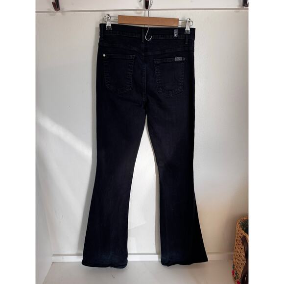 7 for All Mankind High Blair Waist Flare Jeans Black Pants Sz 30 (33.5" inseam) - Picture 12 of 12